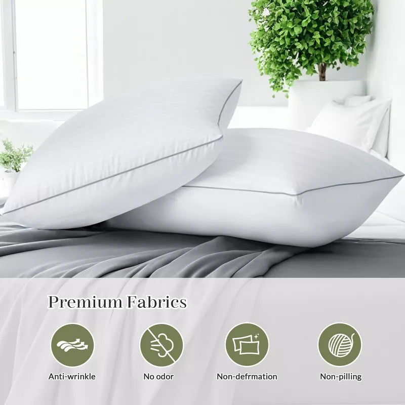 Hyleory Ultra Soft 100% Polyester Bed Pillows for Heavenly Dreams Choose Your Perfect Size!
