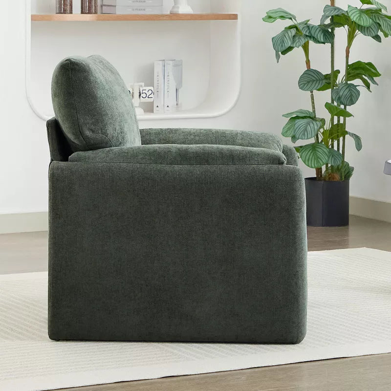 Chenille Oversized Accent Chair, Sofa Chair with Large Seat and Wide Armrests, Modern Armchair Reading Chairs for Bedroom Living Room HYLEORY