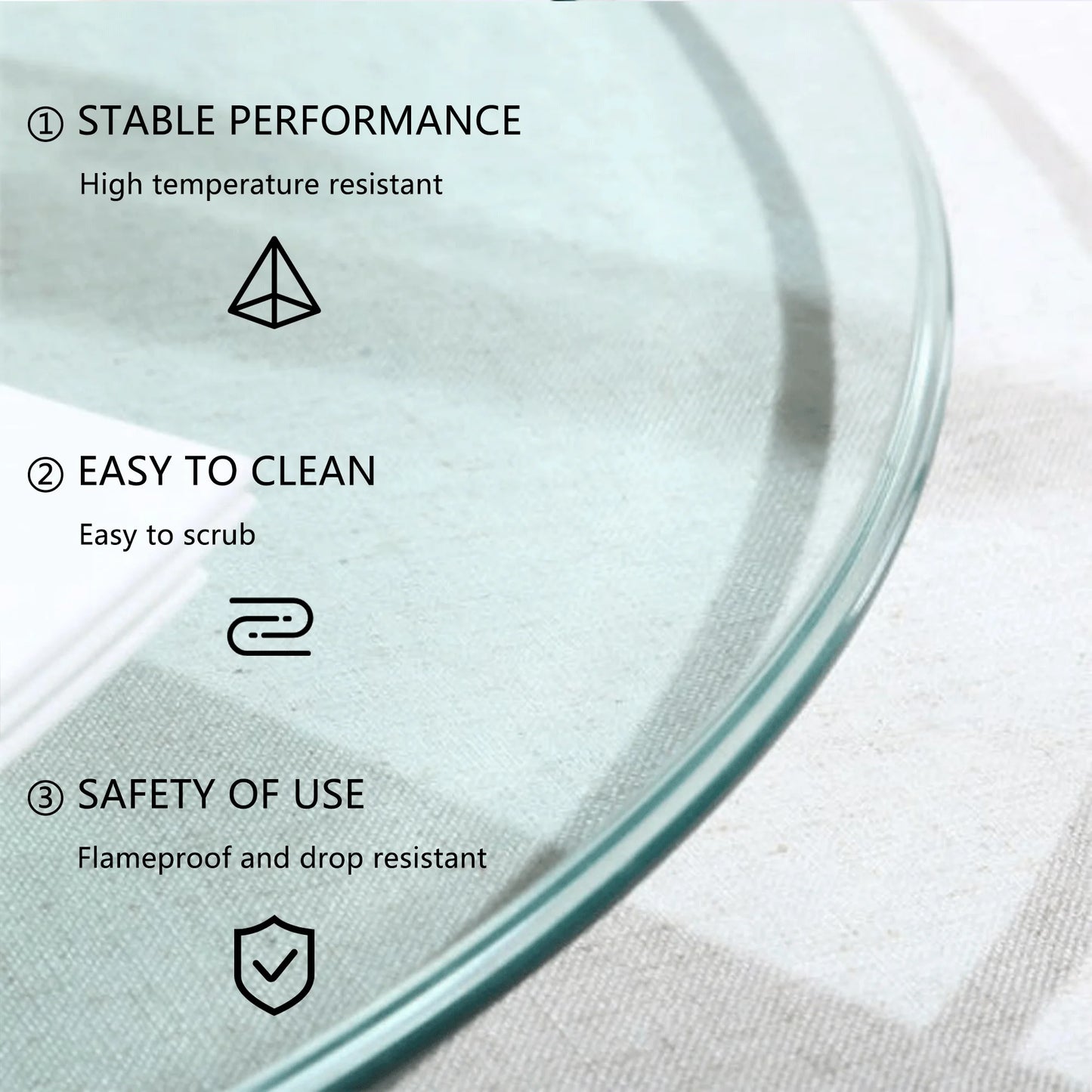 40 Inch Round Glass Dining Table Top,Circle Tempered Glass Kitchen Table Top with 4-6 Rubber Anti-Slip Ring,0.35 Clear Circular Dining Table Top, for Dining,Restaurant Table and Lazy Susan