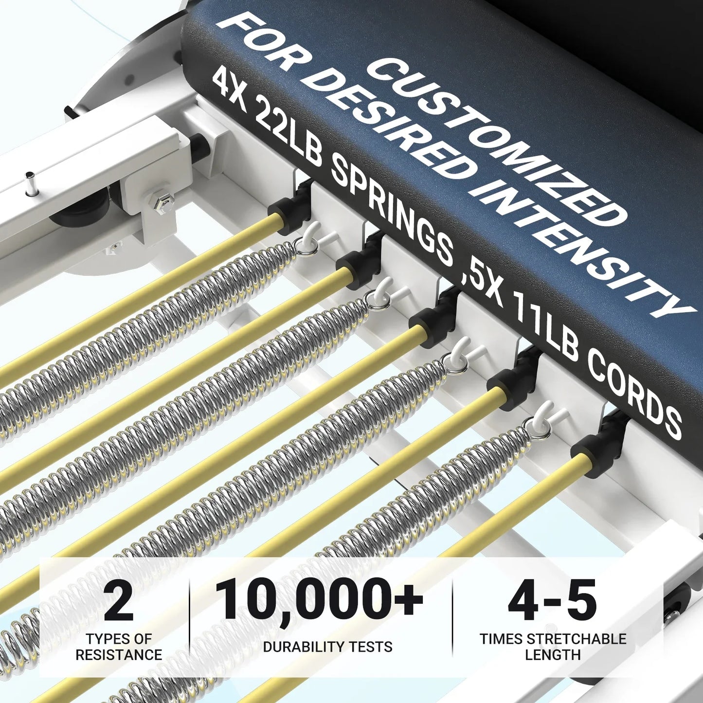 Syedee Foldable Pilates Equipment for Home Workouts,Balanced Body Pilates Reformer Machine for Home and Gym, Pilates Exercise Equipment with Jump Board, Additional 4 Springs