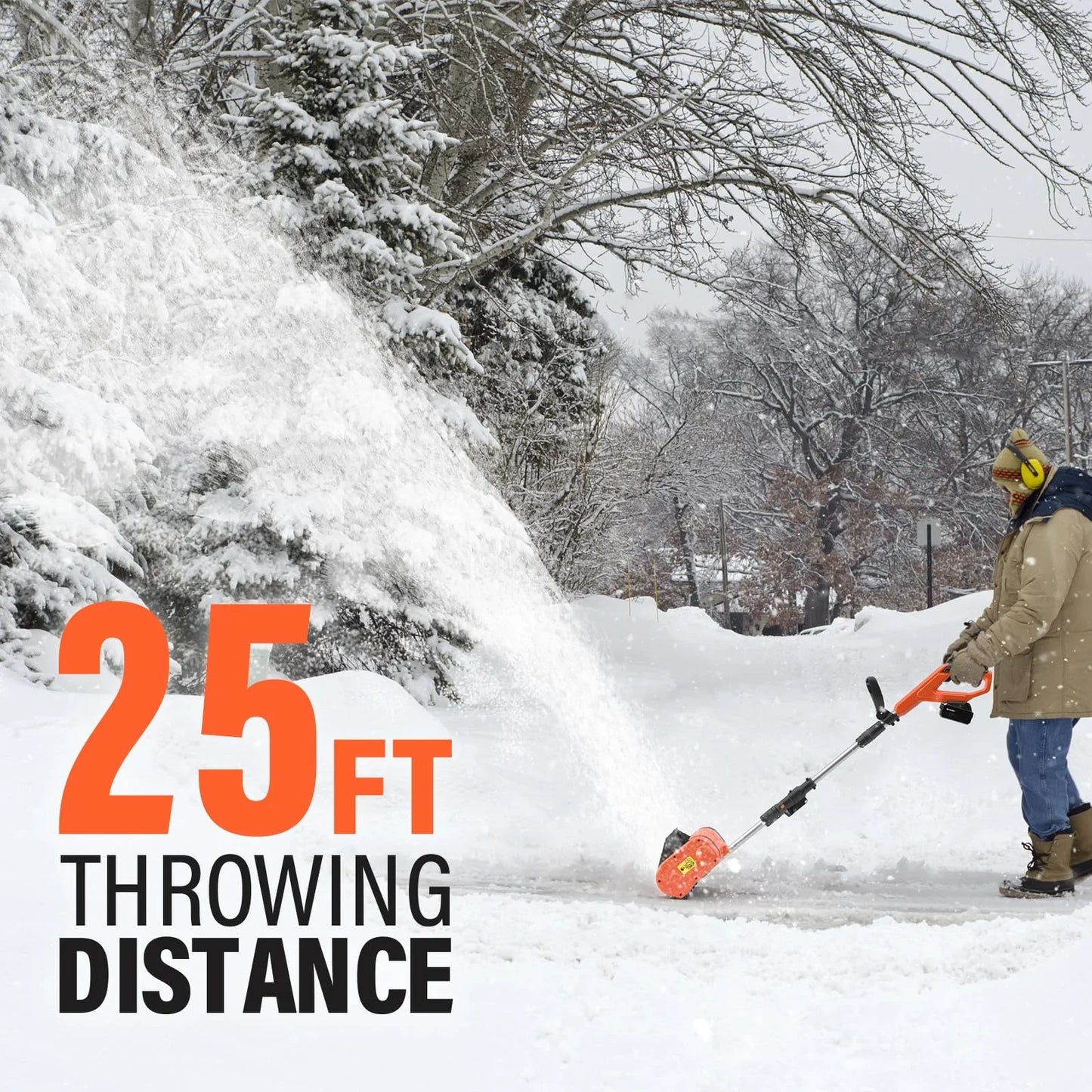 MAXLANDER Cordless Snow Shovel, 20V 11-Inch Electric Battery Snow Blower with Adjustable Handle (4.0Ah Battery, Charger and Cover Included)