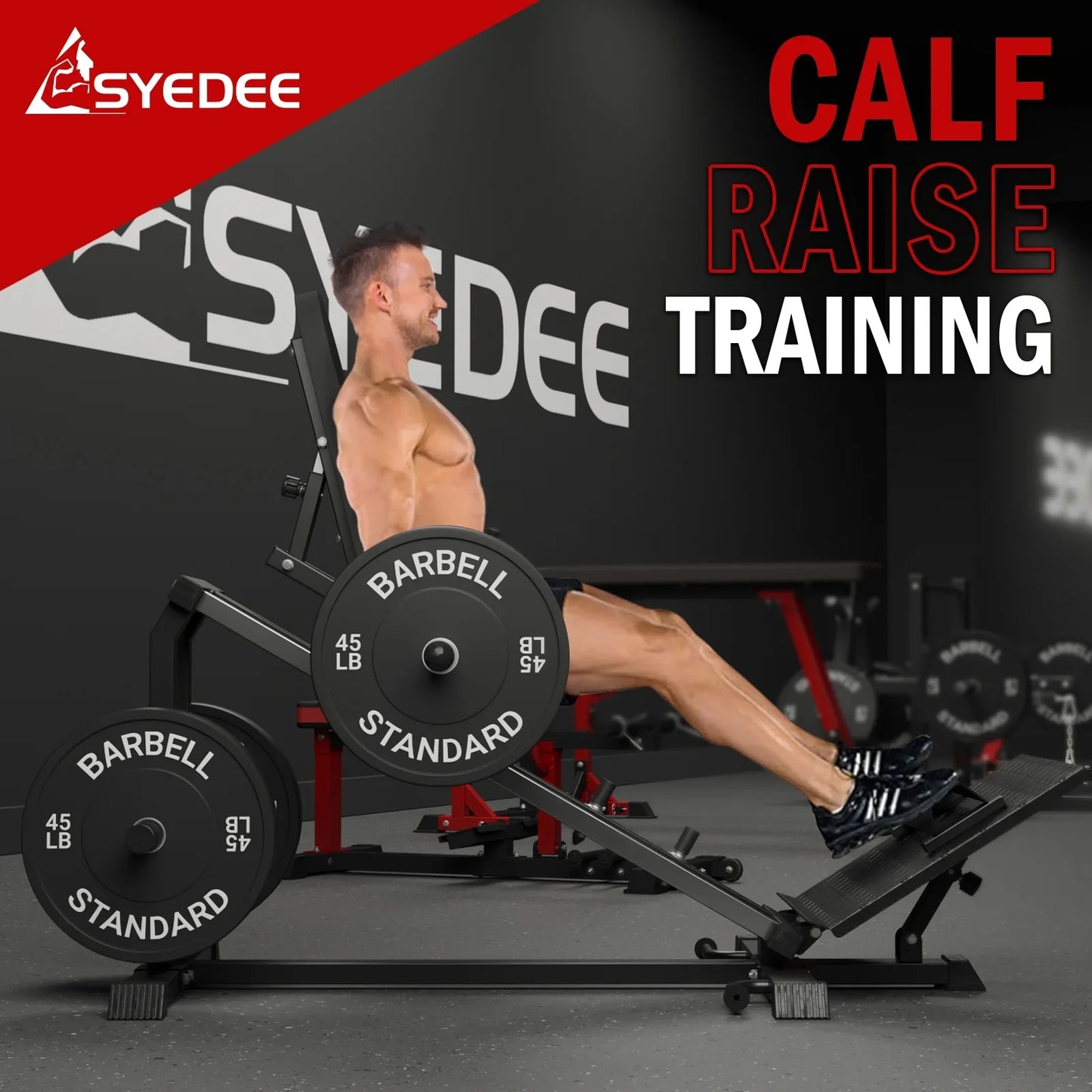 Syedee Compact Leg Sled Machine, Leg Press Machine Capacity 900lbs, Hack Squat Machine Combo, Calf Raise Home Gym