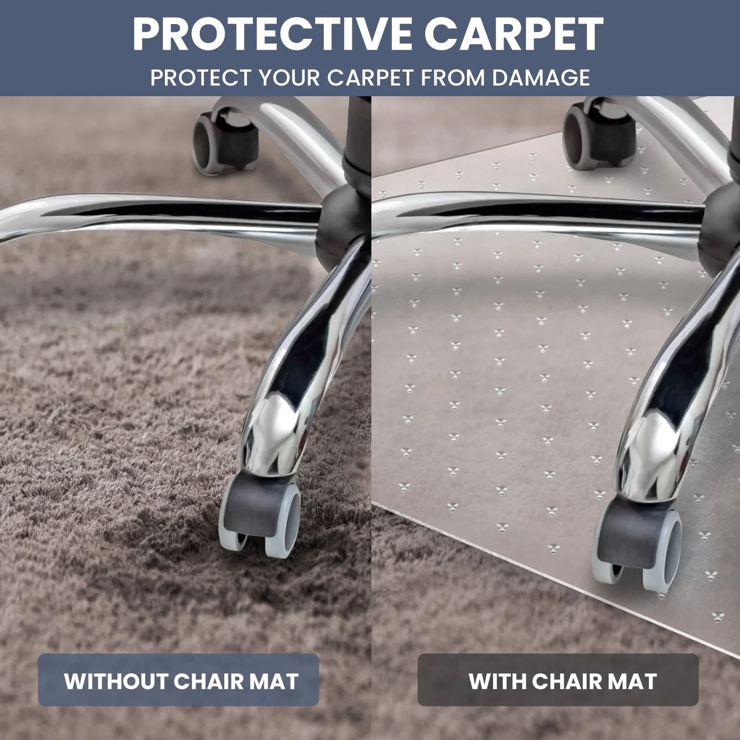 VAVSEA Office Chair Mat for Carpet Floor, Computer Desk Chair Mat for Low Pile Carpet, 36 x 48 Heavy Duty Polycarbonate Clear Floor Mat for Home Office