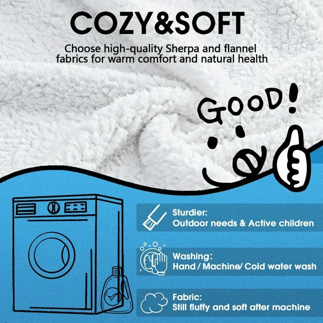 Wearable Blanket Hoodie, Oversized Giant Hoodie Wearable Blanket Sweatshirt for Adult, Sherpa Fleece Blanket Hoodie with Pocket, Warm Cozy Blanket with Zipper Sleeves Grey