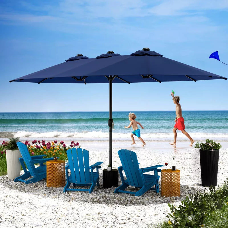 Sevobal Patio Umbrellas Double Sided Twin Patio Umbrella, Market Umbrella for Outdoor, Twin Umbrellla for Garden and Lawn, Blue, 181.1“*106.2"*94.5"