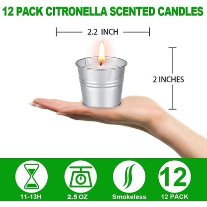 Citronella Candles Outdoor: 8Pcs Garden Citronella Candles Set, 80-120 Hours Soy Wax Scented Candles for Outdoor Indoor Camping Outside Garden
