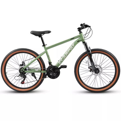 BestParts Mountain Bike 27.5 Inch, Adult Trail Bicycle with Disc Brakes, Carbon Steel Frame, Outdoor Explorer Ride, Green