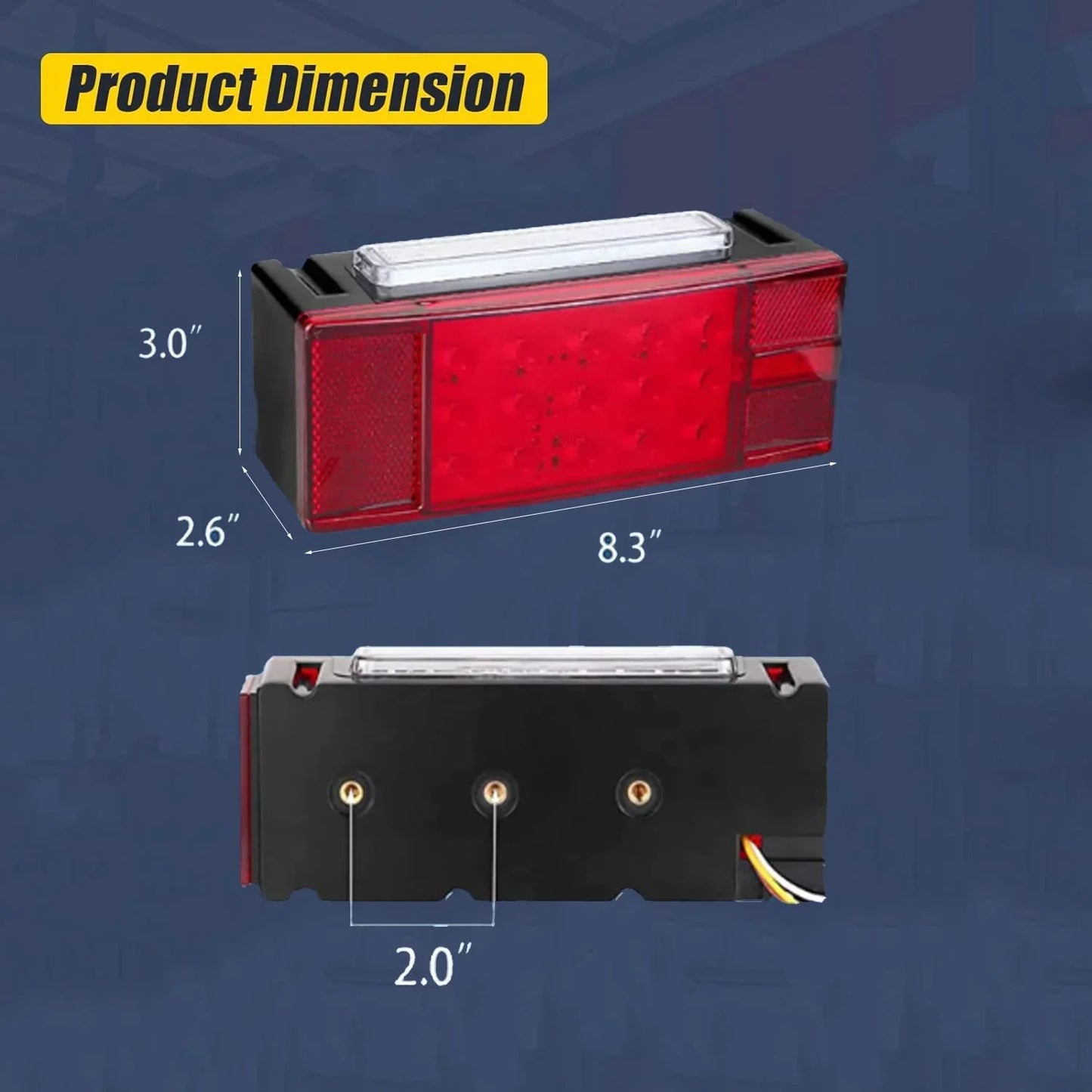 EXERAUO Boat Trailer Lights, Led Trailer Lights Submersible Kit, Brake Stop Turn Tail LIghts, Trailer Light Kit for 12V Utility Trailer Boat Truck RV Snowmobile