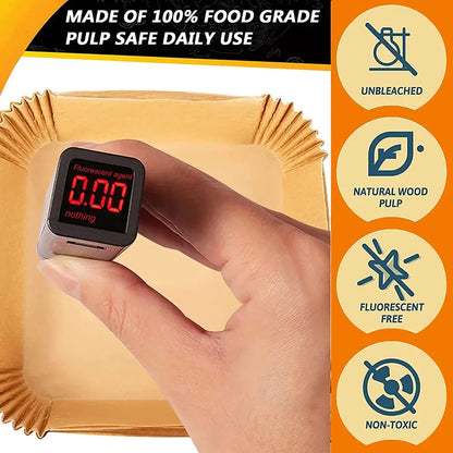 100PCS Air Fryer Paper Liners,8in Nonstick Oil Resistant Air Fryer Parchment Paper Liners for Air fryer, Baking, Roasting Microwave