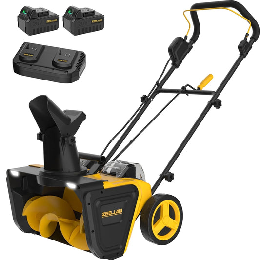 ZEGJAW 40V 20-Inch Snow Blower Cordless, Electric Snow Blower with Brushless Motor, Dual LED Light, 2x4.0 Ah Batteries and Dual Charger for Walkways and Driveways