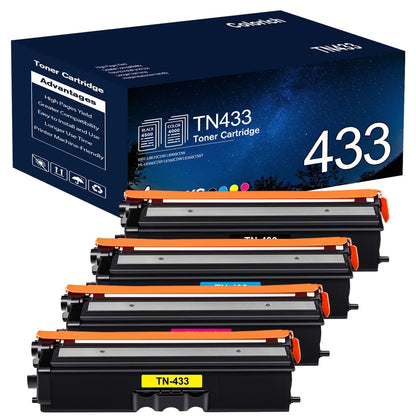 TN433 Toner Cartridge Set Compatible for Brother TN433 TN-433 TN431 TN-431 TN433BK MFC-L8900CDW for Brother HL-L8360CDW MFC-L8610CDW HL-8260CDW L8360CDWT Printer (Black Cyan Yellow Magenta, 4-Pack)