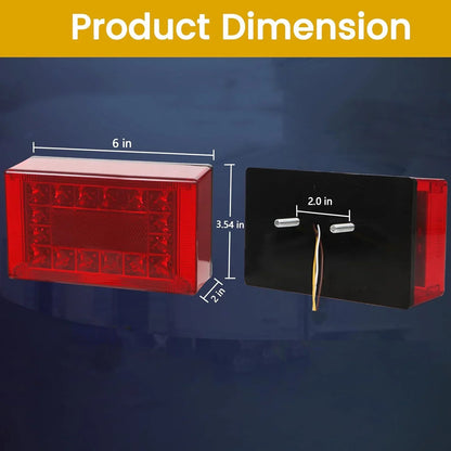 EXERAUO 6 Inch Trailer Lights,Boat Trailer Lights Kit, Submersible LED Trailer Lights Rectangle Stop Turn License Plate Boat Trailer Light Kit 12V