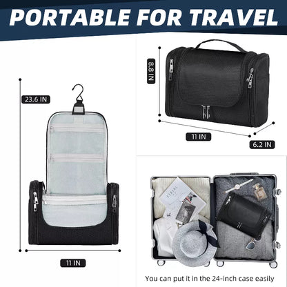 Large Capacity Toiletry Bag for Women and Men, Hanging Toiletry Organizer Cosmetics Makeup Bag
