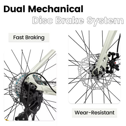 BestParts Road Bike 700C x 23, Lightweight City Bicycle, Urban Commuter Bike for Men Women, 16-Speed Gear, Alloy Frame, 28 Inch, Cream