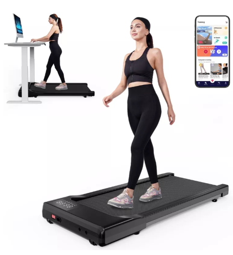 Smart Walking Pad With APP 16.14*35.43 inches Belt Treadmills for Home Small Portable 2 in 1 Under Desk Treadmill