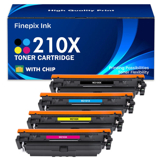 210X Laserjet Toner Cartridges High Yield (with Chip) 210A 4301fdw Compatible for HP Color laserjet Pro MFP 4301fdw 4301fdn Pro 4201dw 4201dn Series Printer 210 W2100X W2100A Ink (BK/C/M/Y 4 Pack)