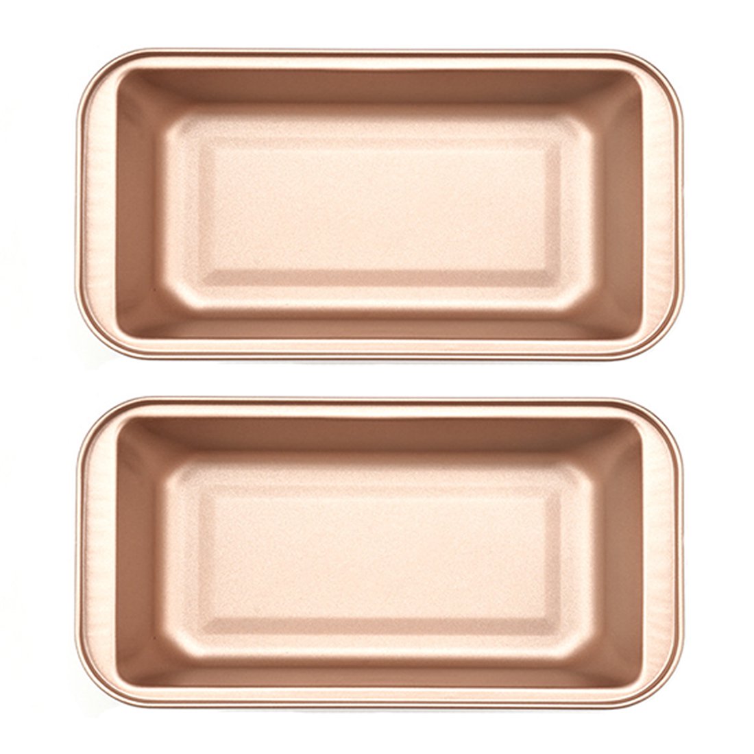 LIMICAR Loaf Pan Set of 2,9x5 Bread Pan,Carbon Steel Bread Loaf Pan For Bread Meatloaf Lasagna Cake,Dishwasher Safe,Gold