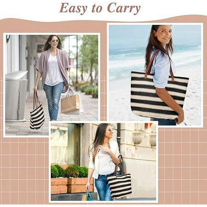 Large Woven Tote Bag for Women, Boho Straw Shoulder Bag Handbag for Shopping Holiday Travel