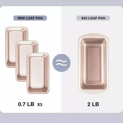 6 Pack Mini Loaf Pans,Non-Stick Baking Bread Pan,Carbon Steel Bread Toast Mold for Bakeware,Homemade Cakes,Black