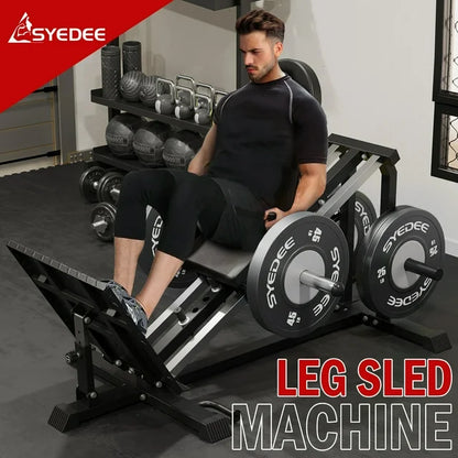 Syedee Compact Leg Sled Machine, Leg Press Machine Capacity 900lbs, Hack Squat Machine Combo, Calf Raise Home Gym