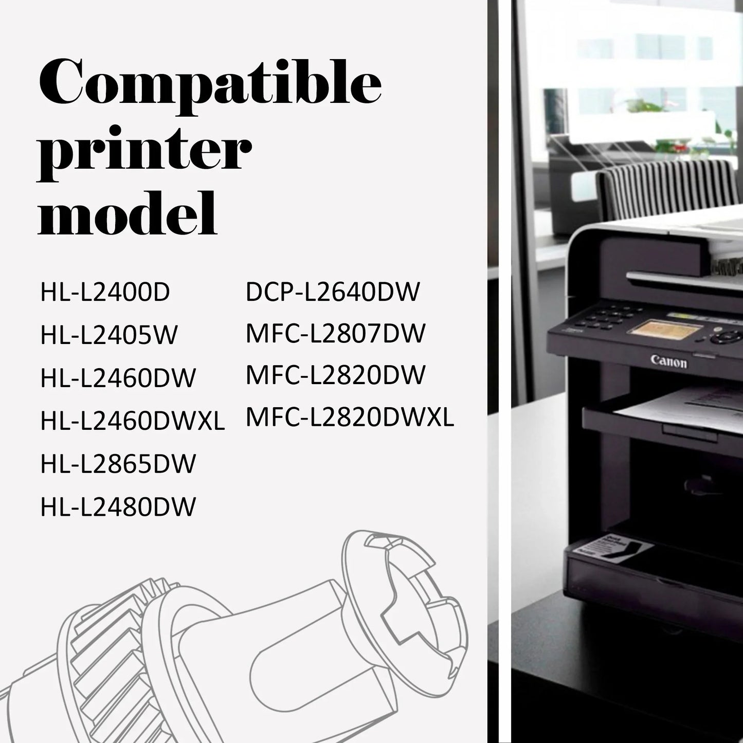 TN830XL TN830 Black High Yield Toner Cartridge Compatible for Brother TN830XL TN830 TN-830 HL-L2460DW HL-L2405W DCP-L2640DW MFC-L2820DW HL-L2400D L2405W L2480DW MFC-L2820DWXL Printer Ink 2-Pack