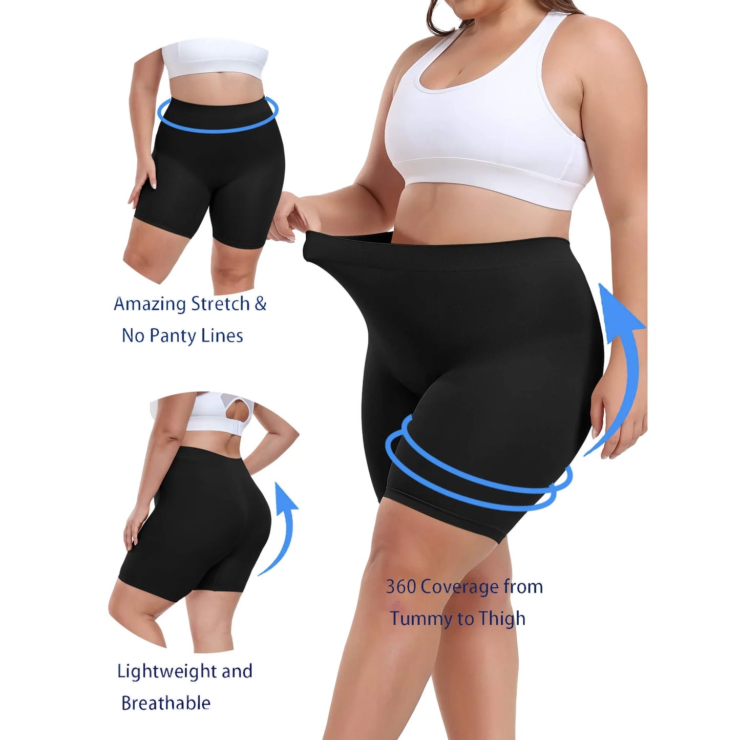 Anyfit Wear Plus Size Mid Waisted Body Shaper Shorts Shapewear for Women Tummy Control Thigh Slimming Panties