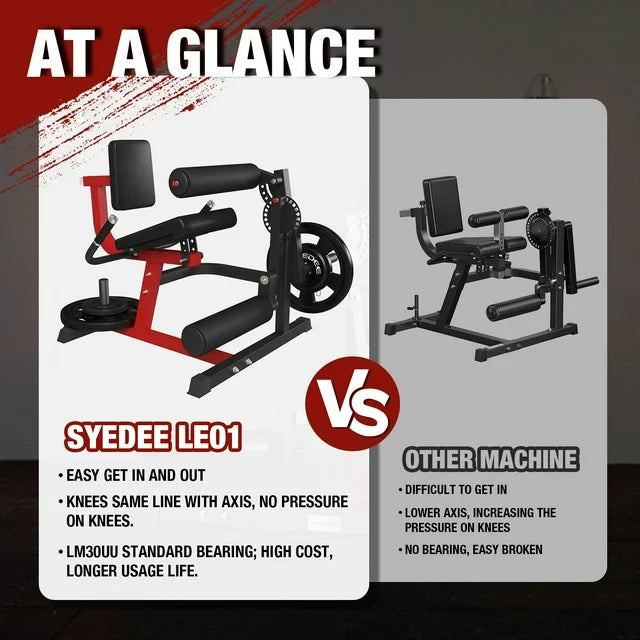 syedee Leg Extension and Curl Machine, Lower Body Special Leg Machine, Adjustable Leg Exercise Bench with Plate Loaded, Leg Rotary Extension for Thigh, Home Gym Weight Machine