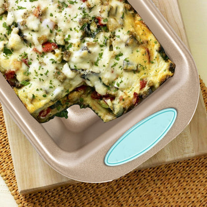 HELONG 2 Pack Nonstick Bread Pan Set, 12.6 x 6.5 inch Heavy Duty Loaf Pans with Wide Grips, Bread Baking Pan Perfect for 1Lb Homemade Bread Gold