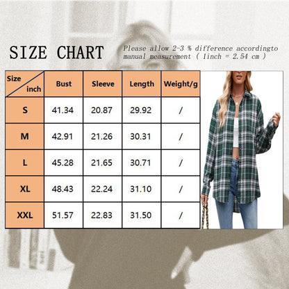 SHIBEVER Womens Blouse Long Sleeve Oversized Flannel Plaid Soft Button Down fashion Shirt Roll Up Plaid tops