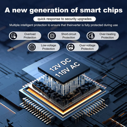 6000W Car Power Inverter DC 12V To 110V AC Pure Sine Wave Solar Converter LCD