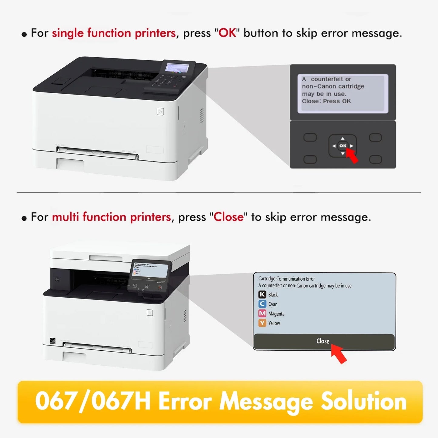 067H Toner Cartridge Compatible for Canon 067H 067 CRG-067H ImageCLASS MF656Cdw MF654Cdw MF653Cdw LBP633Cdw LBP632Cdw High Yield Printer Toner (4-Pack,Black Cyan Magenta Yellow)