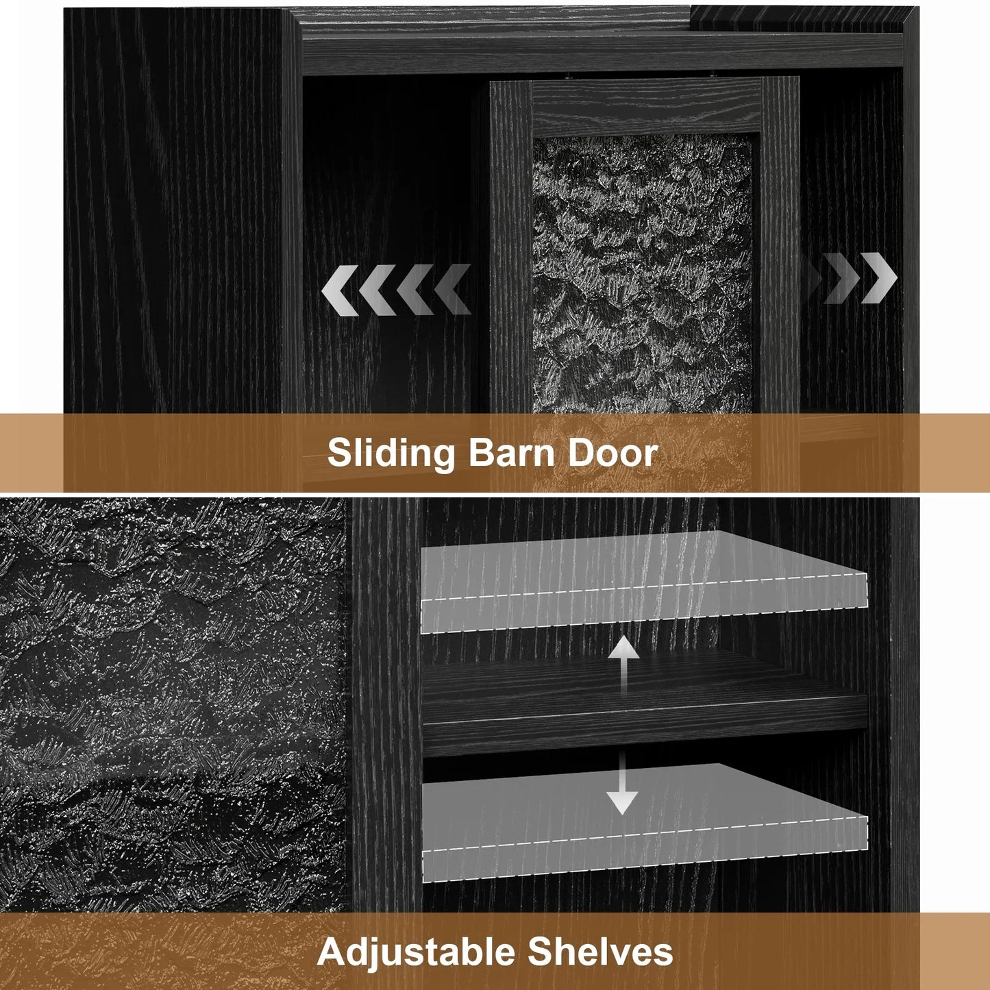 JOZ Over The Toilet Storage Cabinet, 4-Tier Wooden Bathroom Organizer, with Adjustable Saver Space Rack Shelf & Rack, Black