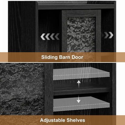 JOZ Over The Toilet Storage Cabinet, 4-Tier Wooden Bathroom Organizer, with Adjustable Saver Space Rack Shelf & Rack, Black