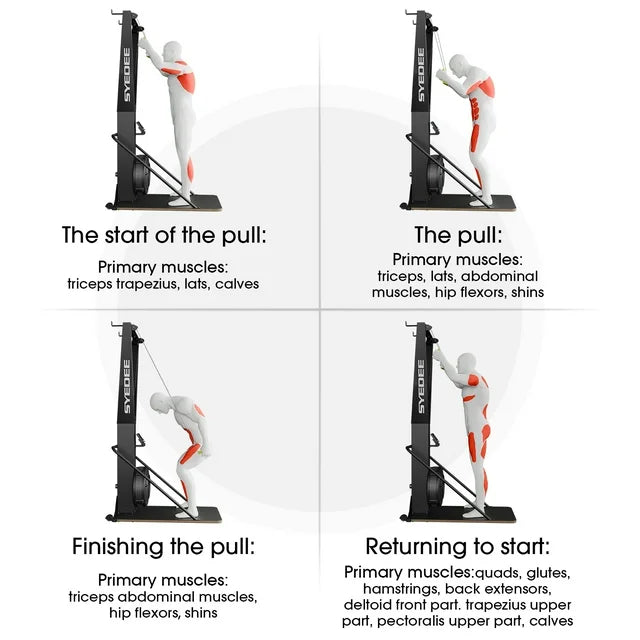syedee Ski Exercise Machine, Indoor Aerobic Exercise Machine, Ski Equipment, Indoor Aerobic Wind Resistance, Home Gym Machine