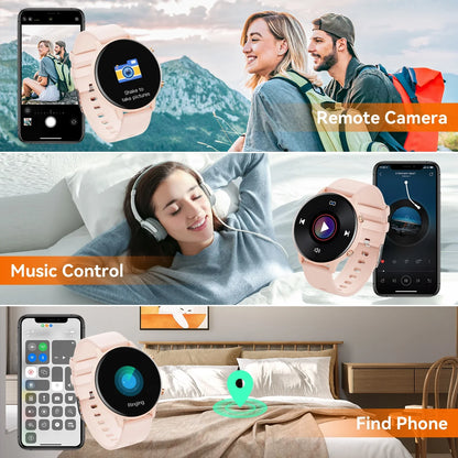 2024 New Women'S Smart Watch, 1.39-Inch Round Screen, Multiple Movement Modes, Answering And Making Calls, Information Reminder, Smart Watch For Android And Ios (Pink)