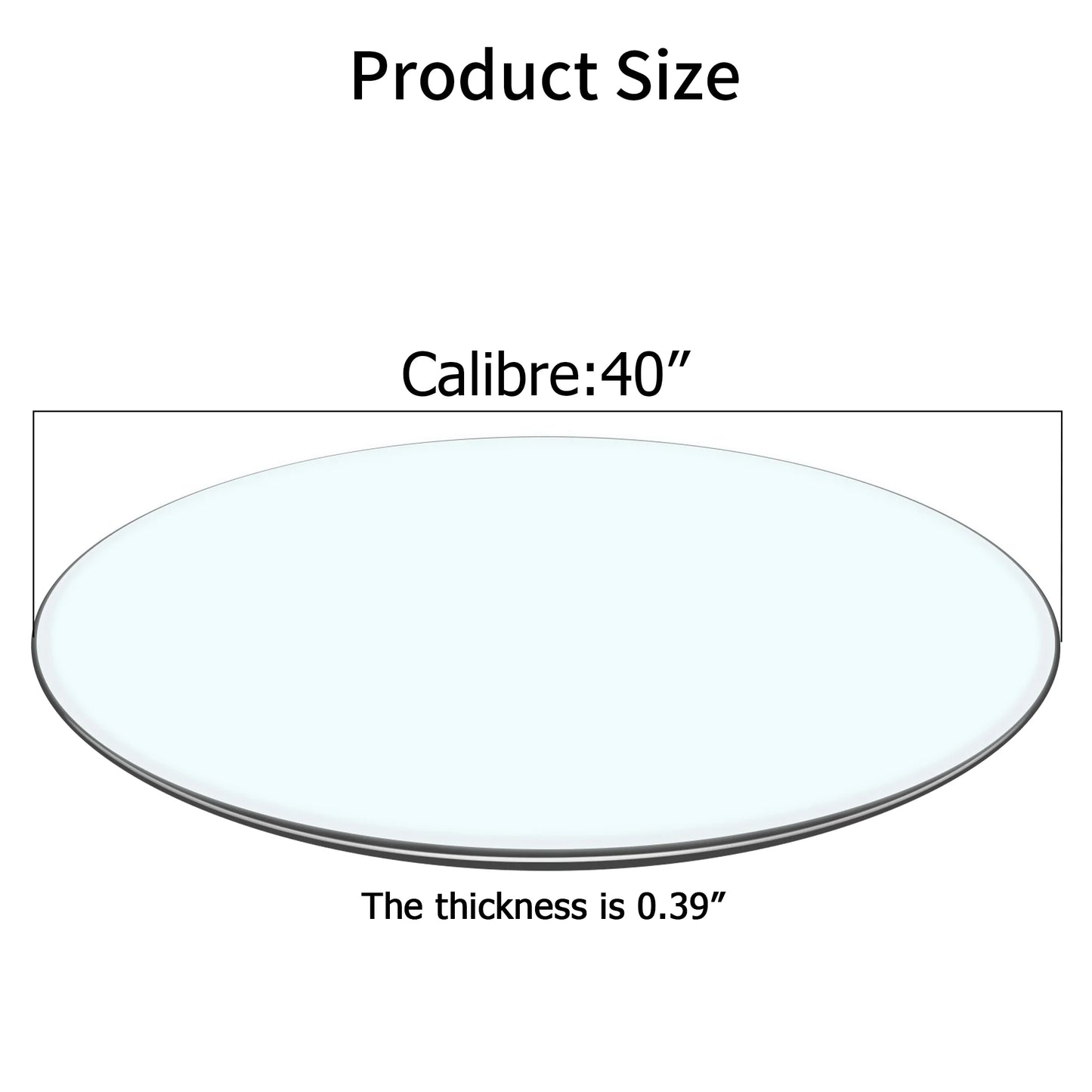 40 Inch Round Glass Dining Table Top,Circle Tempered Glass Kitchen Table Top with 4-6 Rubber Anti-Slip Ring,0.35 Clear Circular Dining Table Top, for Dining,Restaurant Table and Lazy Susan