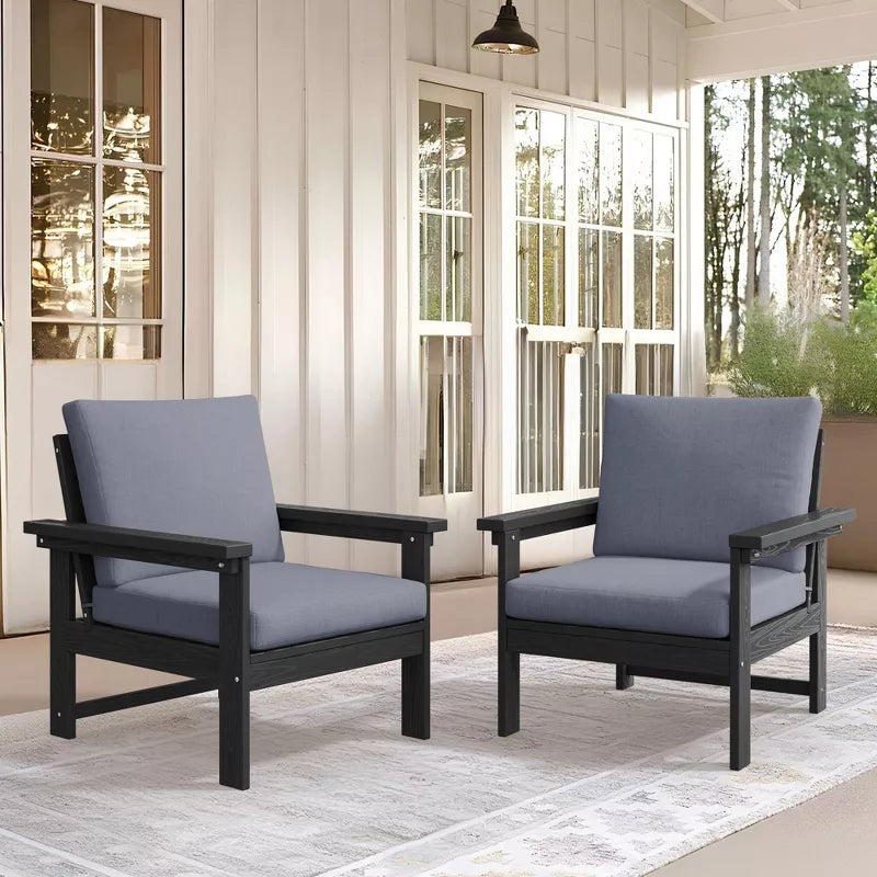 Hyleory Luxurious Outdoor Patio Seating Set with Cushions  Durable HDPE Design for Ultimate Comfort