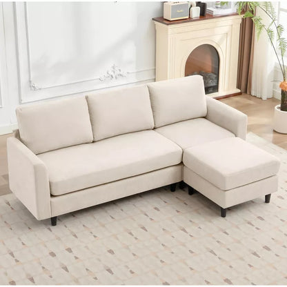 Hyleory L Shaped Sectional Sofa  Breathable Soft Fabric in Simple Warm Design