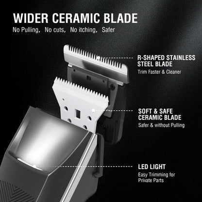 NEXPURE Bikini Trimmer,Pubic Hair Trimmer Groin Ball Shaver for Women and Men, IPX5 Waterproof, USB Recharge Dock