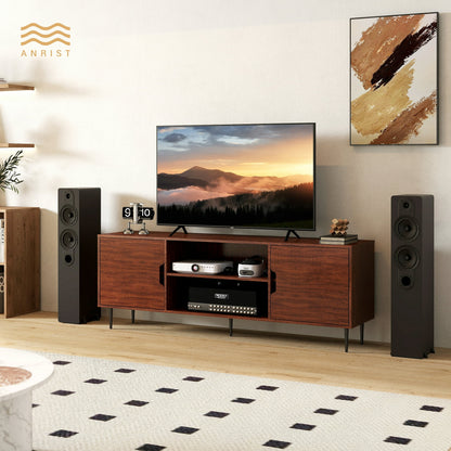 Anrist Modern TV Stand for 65/70/85 inch TV Mid Century Entertainment Centre for Living Room, Brown