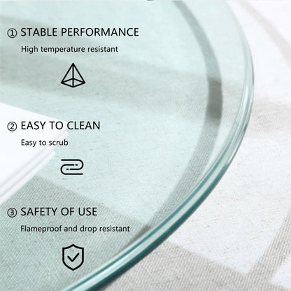 40 Inch Round Glass Dining Table Top,Circle Tempered Glass Kitchen Table Top with 4-6 Rubber Anti-Slip Ring,0.35 Clear Circular Dining Table Top, for Dining,Restaurant Table and Lazy Susan
