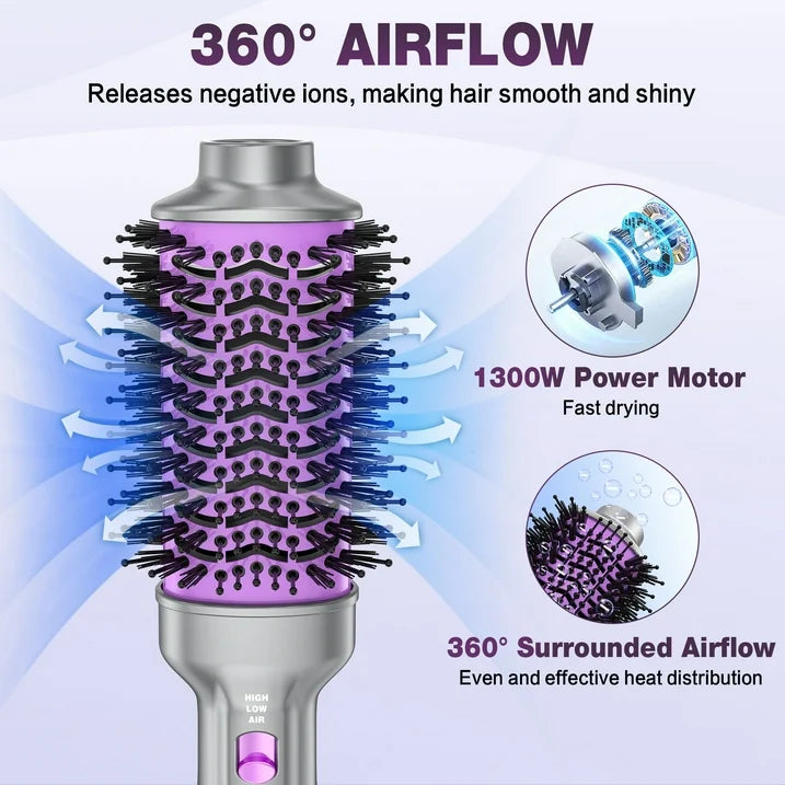 NEXPURE Hair Dryer and Blow Dryer Brush in One, New Upgrade 4 in 1 Hair Dryer Brush with Negative Ion Anti frizz Ceramic Titanium Barrel