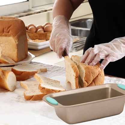 HELONG 2 Pack Nonstick Bread Pan Set, 12.6 x 6.5 inch Heavy Duty Loaf Pans with Wide Grips, Bread Baking Pan Perfect for 1Lb Homemade Bread Gold