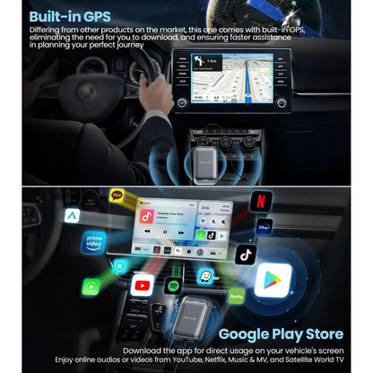 Wireless CarPlay Adapter, Magic Box Support Google Play/Netflix/YouTube/TF&SIM Card/, Apple CarPlay/Android Auto Wireless CarPlay Adapter for OEM Wired CarPlay Cars