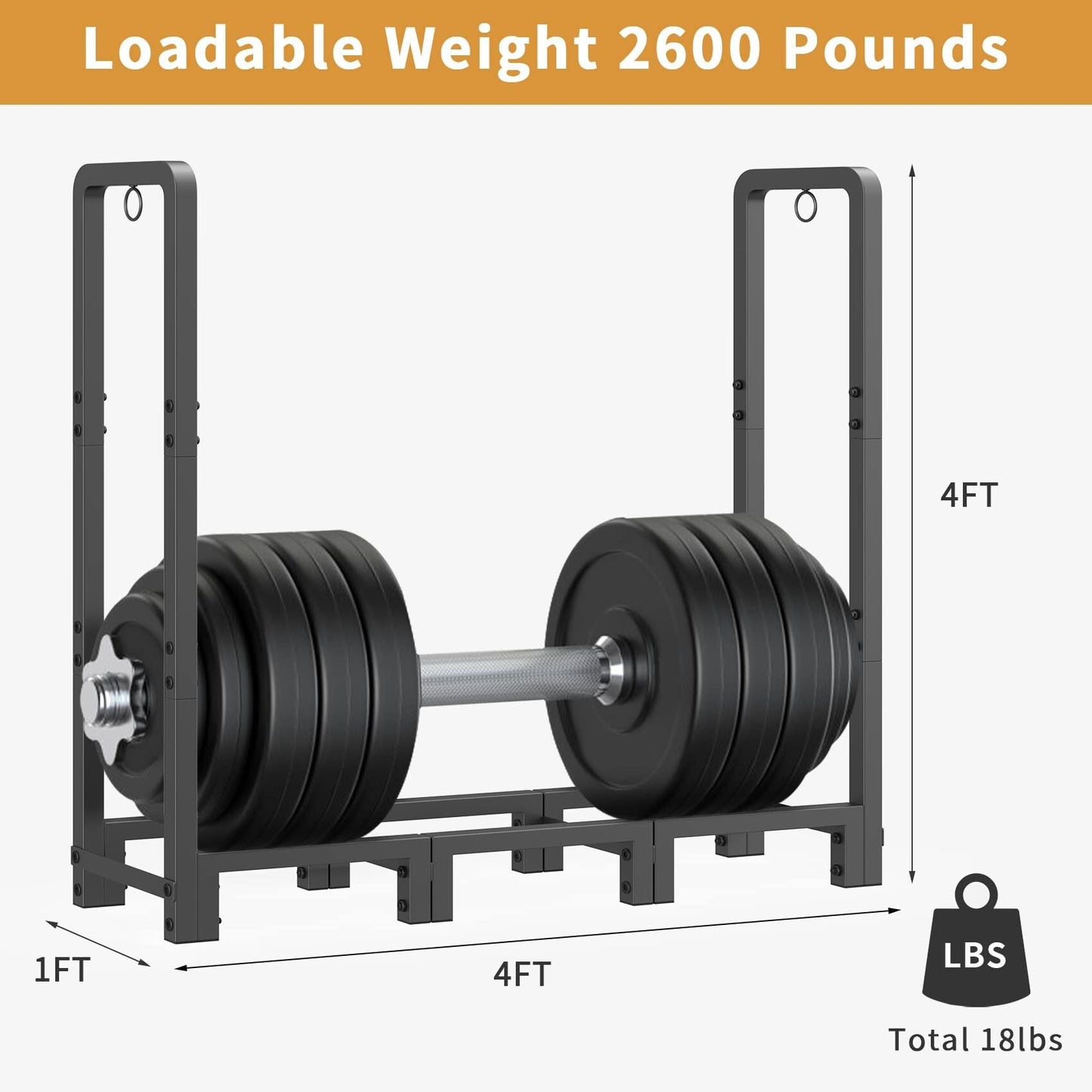 JOZ 4ft Firewood Rack Outdoor Indoor for Wood Storage, Upgraded Adjustable Firewood Rack, Heavy Duty Logs Stand Stacker Holder for Fireplace, Firewood Log Rack Stand Stacker for Porch Patio