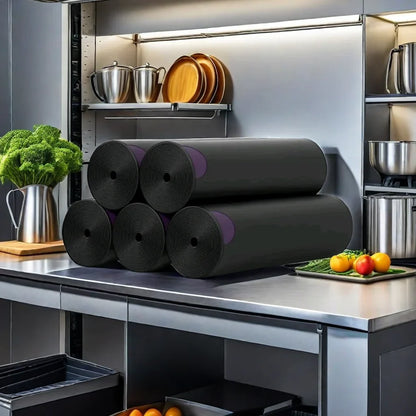 4 Gallon Trash Bag,Drawstring Trash Bags 20 Counts/5 Rolls,Small Garbage Bags for Office Bedroom Bathroom,Black