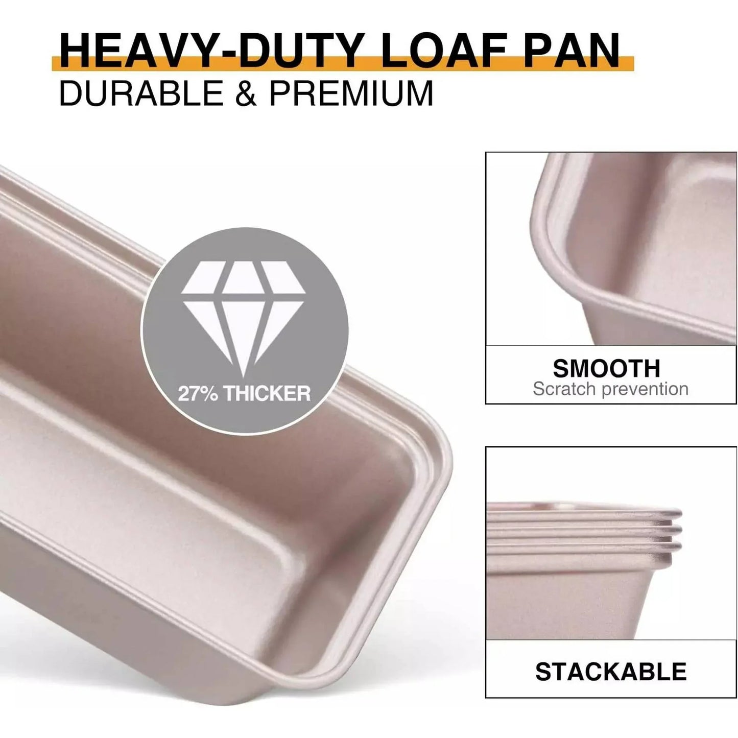 6 Pack Mini Loaf Pans,Non-Stick Baking Bread Pan,Carbon Steel Bread Toast Mold for Bakeware,Homemade Cakes,Black