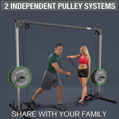 Cable Crossover Machine, syedee Dual Pulley Cable Machine, 400lbs Plate loaded Cable Fly Machine for Home Gym, Standard Home Gym Equipment with Pulley System