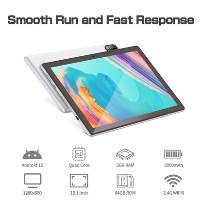 Android 12.0 Tablet 10 inch BaKen ,3GB RAM 64GB Storage | WIFI 6 | Quad-Core | 1280x800 | Dual Camera | 6000mAh | Google Certified | White