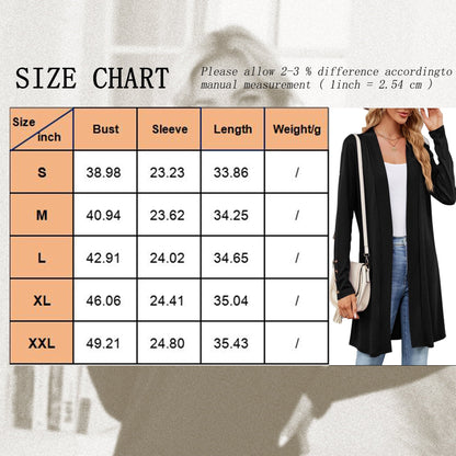 SHIBEVER Cardigan for Womens Classic Kimono Long Sleeve Cardigan Casual Open Front knit Solid Color Cardigan Lightweight Sweaters Coat Soft Outwear